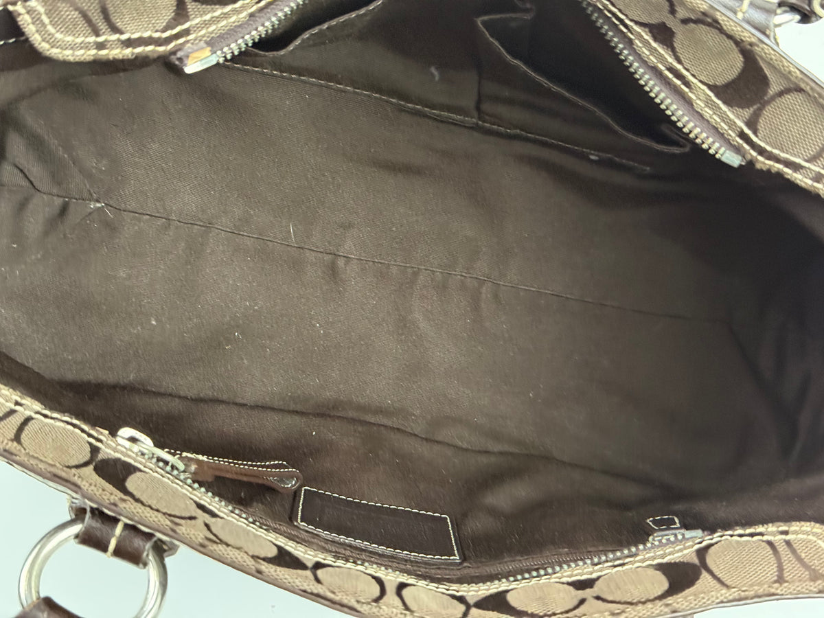 Vintage Coach Dark Brown Soho Satchel Bag Coach Signature Handbag 00s Y2K