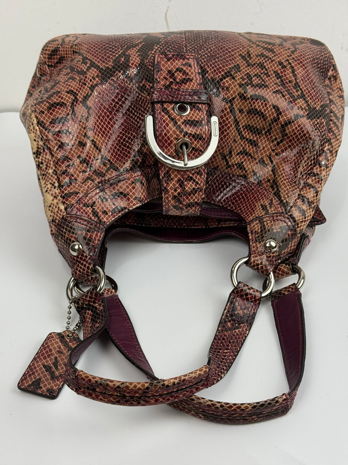 Vintage Coach Soho Lynn Python Inspired Leather Bag Hobo Bag 00s Y2K