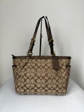 Vintage Coach Signature Taylor Tote Bag Camel Brown Coach Canvas Shoulder Bag Y2K