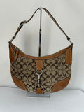 Vintage Coach Hampton Hobo Bag Brown and Tan Coach Signature Shoulder Bag 00s Y2K