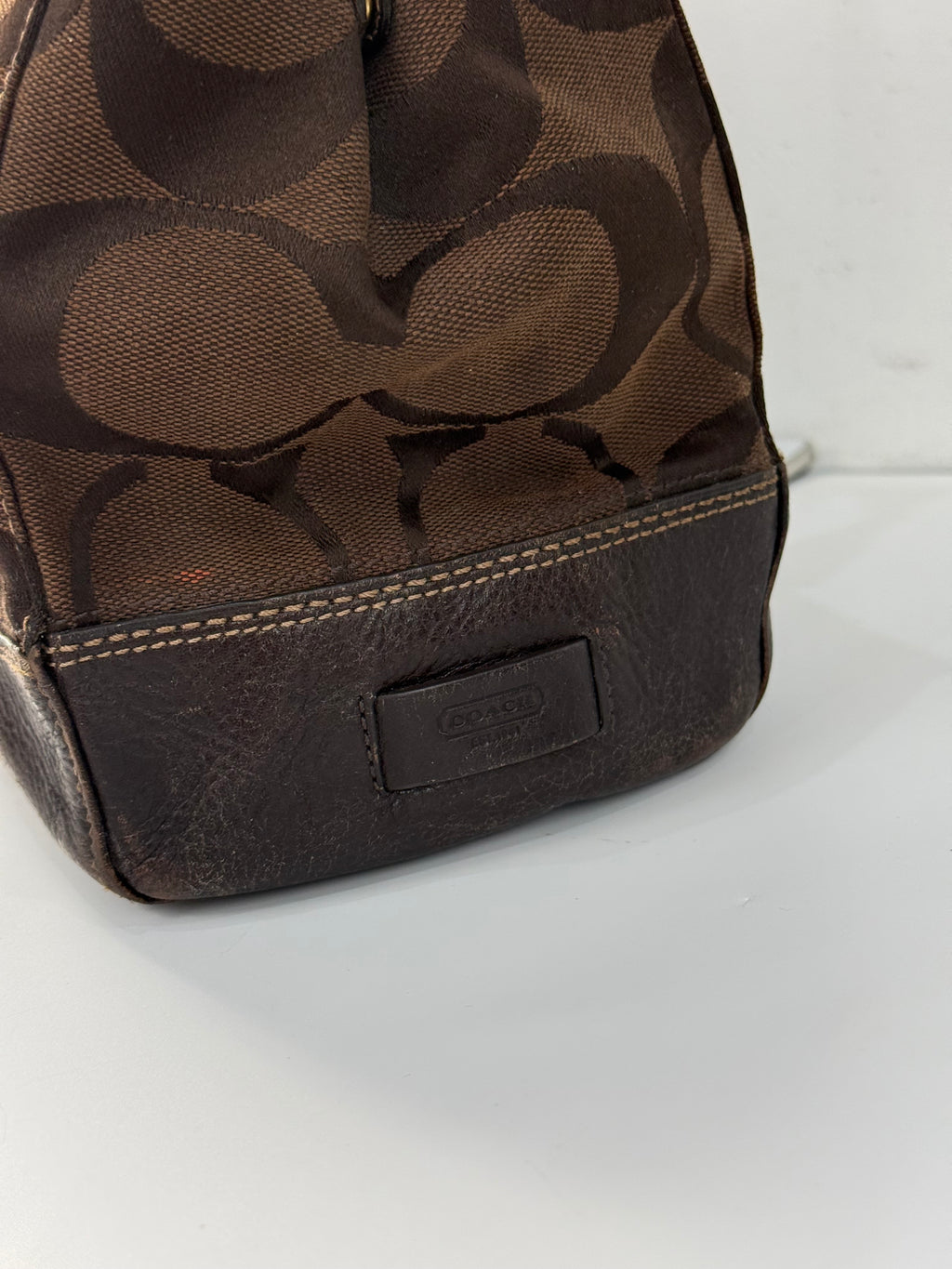 Vintage Coach Brown Hampton Satchel Bag Chestnut Leather Turnlock Tote HandBag 00s Y2K