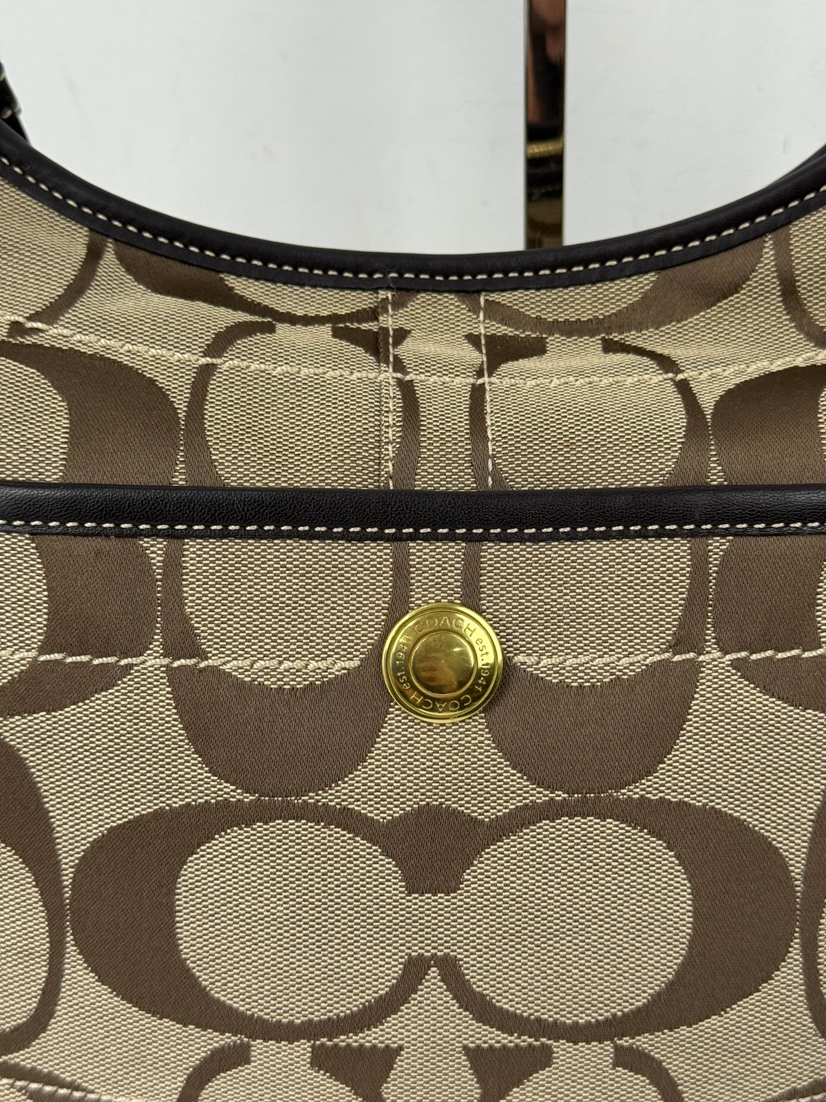 Vintage Coach Ergo Shoulder Bag Coach Brown & Beige Signature Crossbody Bag 00s Y2K