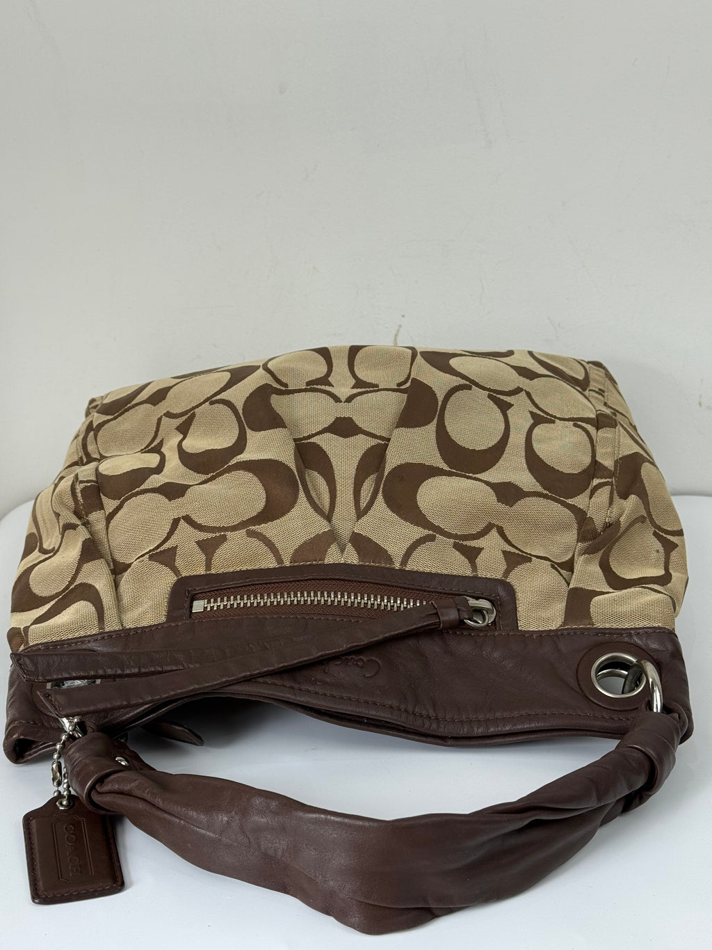 Vintage Coach 2-Way Shoulder Bag Coach Brown/Beige Signature Y2K HandBag