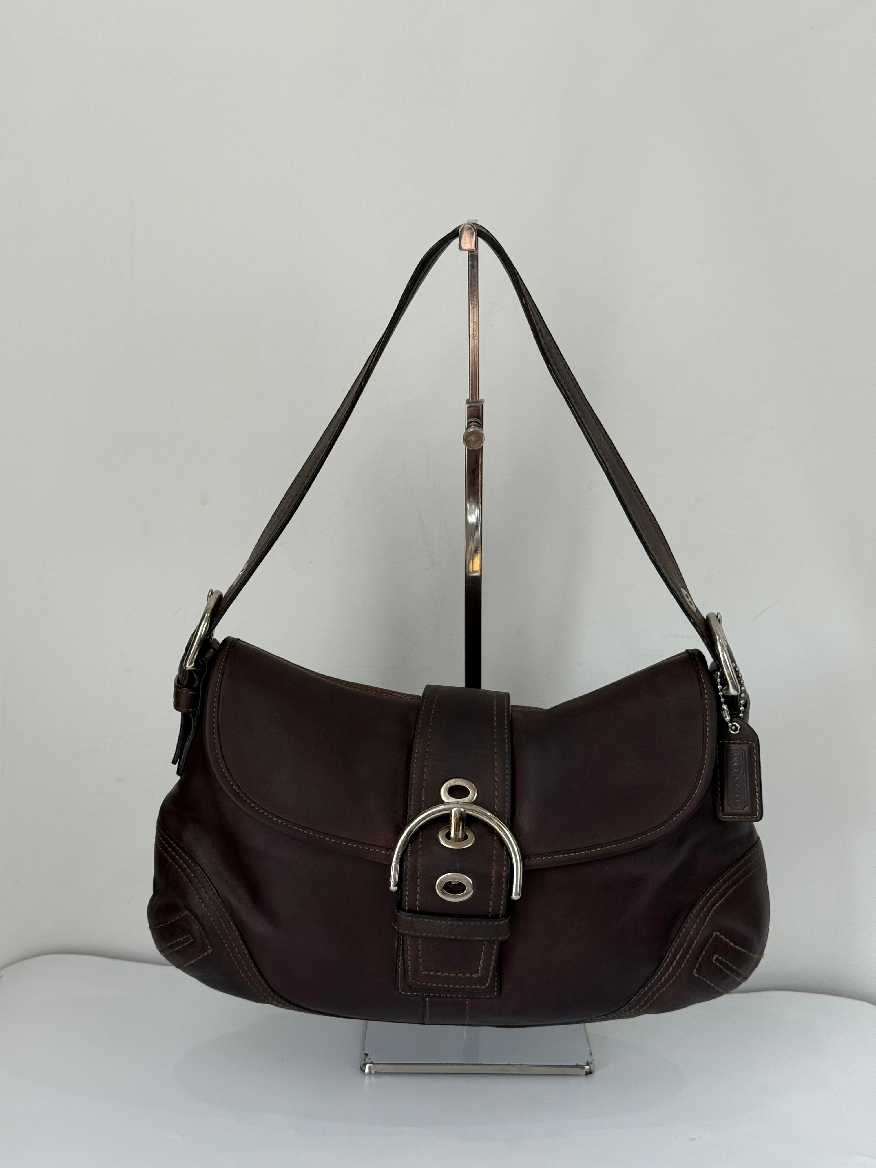 Vintage Coach Dark Brown Soho Shoulder Bag Coach Leather Handbag 00s Y2K