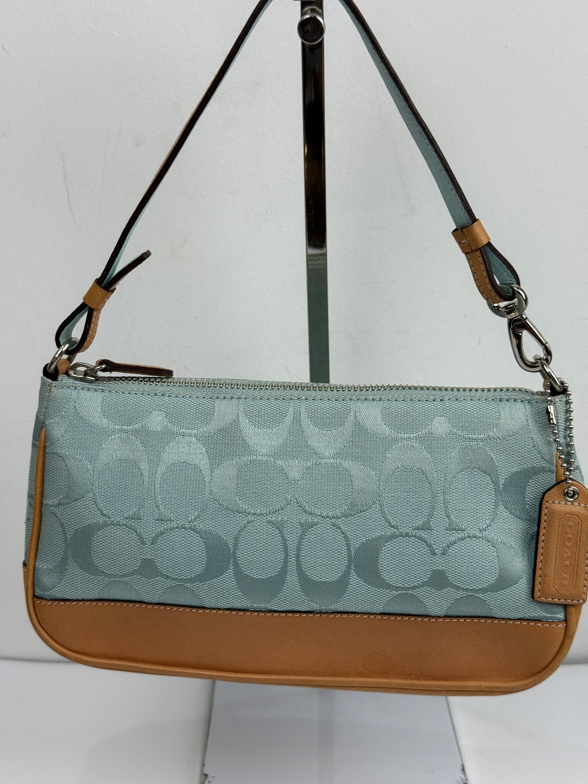 Vintage Coach Demi Bag Signature Blue Small Handbag 00s Y2K