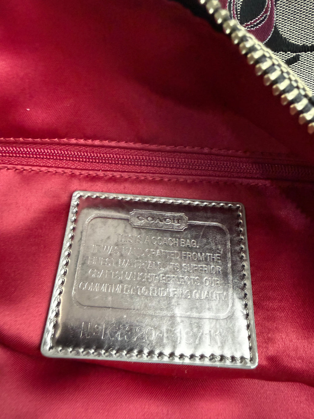 Vintage Coach Poppy Shoulder Bag Grey/Black Signature Tote Bag 00s Y2K
