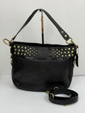 Vintage Coach Zoe Shoulder Hobo Bag Black Leather with Studded Bag 00s Y2K