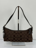 Vintage Coach Baguette East West Bag Brown Signature Canvas Shoulder Bag Y2K