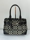 Vintage Coach Hampton Signature Tote Bag Coach Grey & Black Handbag 00s Y2K