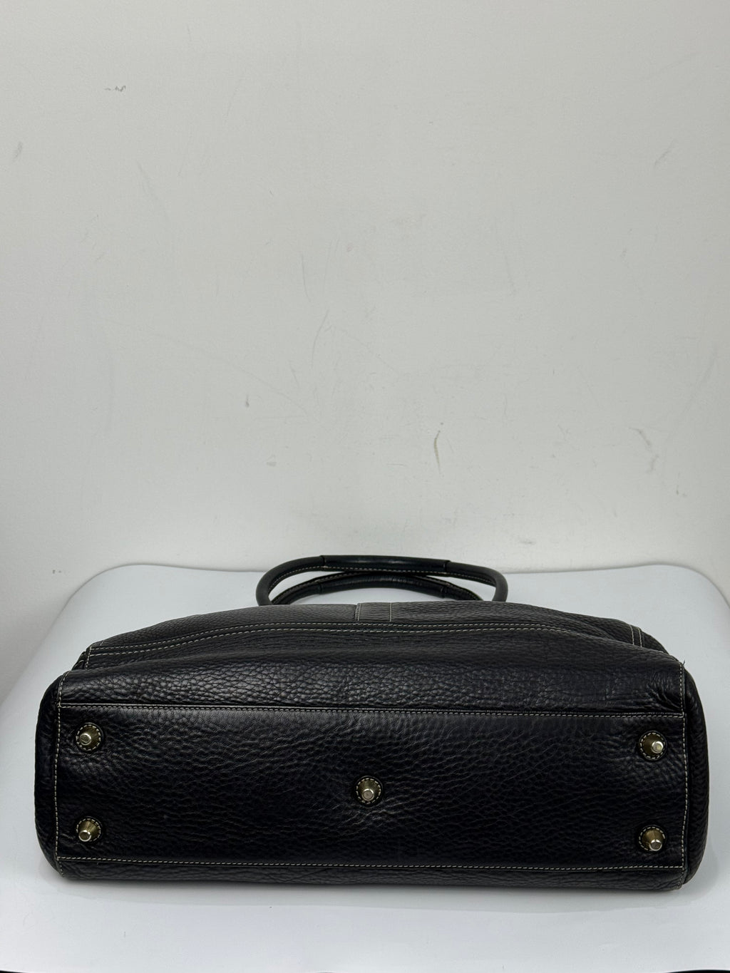 Vintage Coach Hampton Tote Bag Black Coach Leather HandBag 00s Y2K