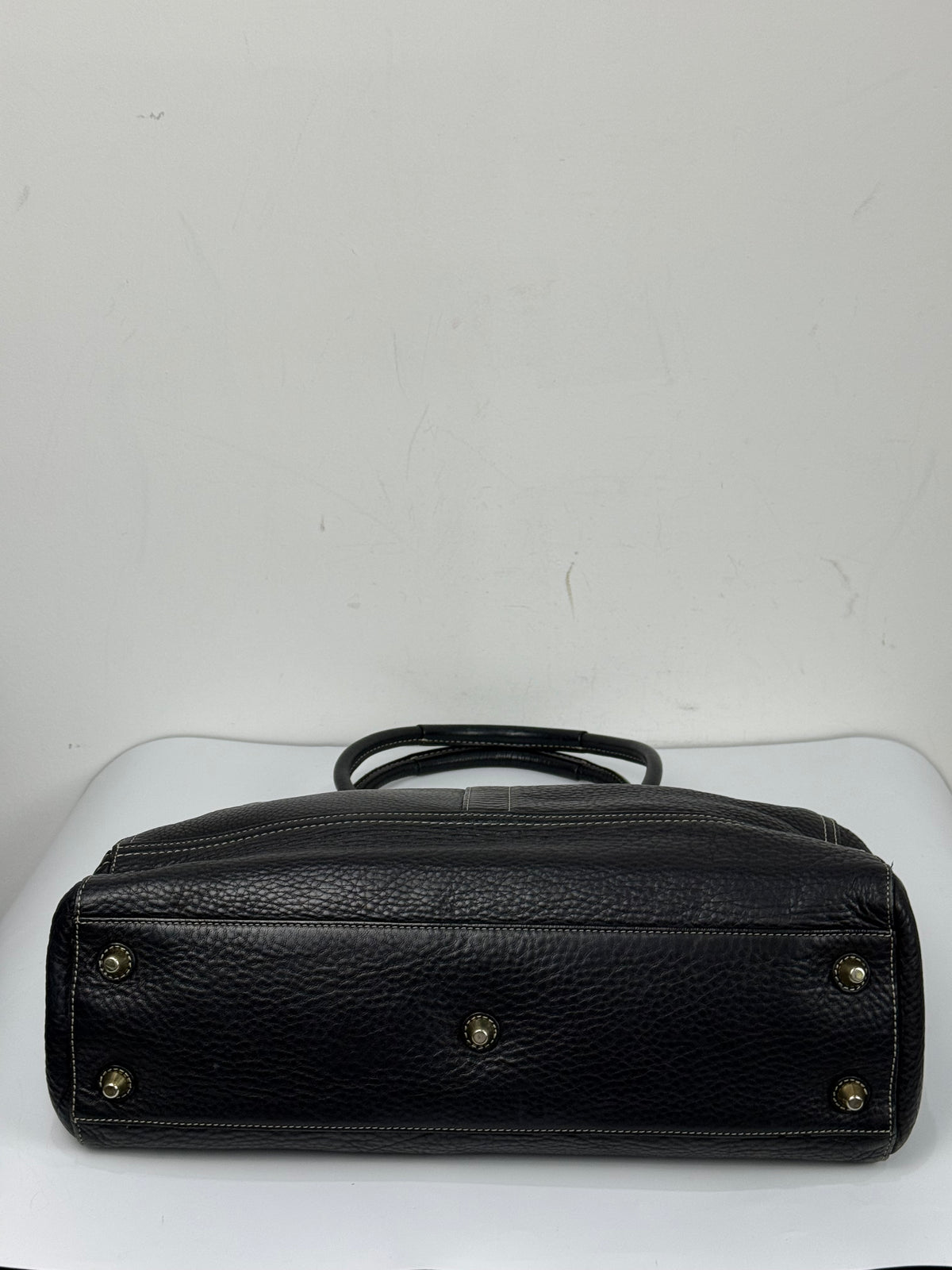 Vintage Coach Hampton Tote Bag Black Coach Leather HandBag 00s Y2K