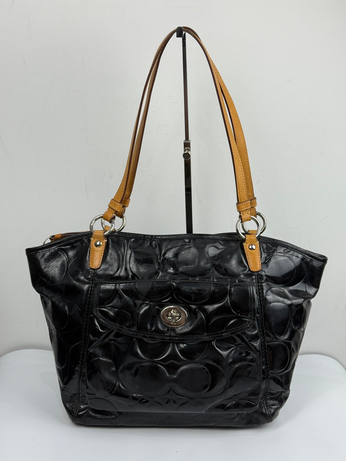 Vintage Coach Leah Black Patent Leather Bag Coach Shoulder Bag 00s Y2K