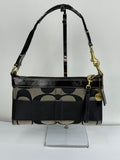 Vintage Coach Signature Stripe Shoulder Bag Coach Black/Grey Y2K HandBag