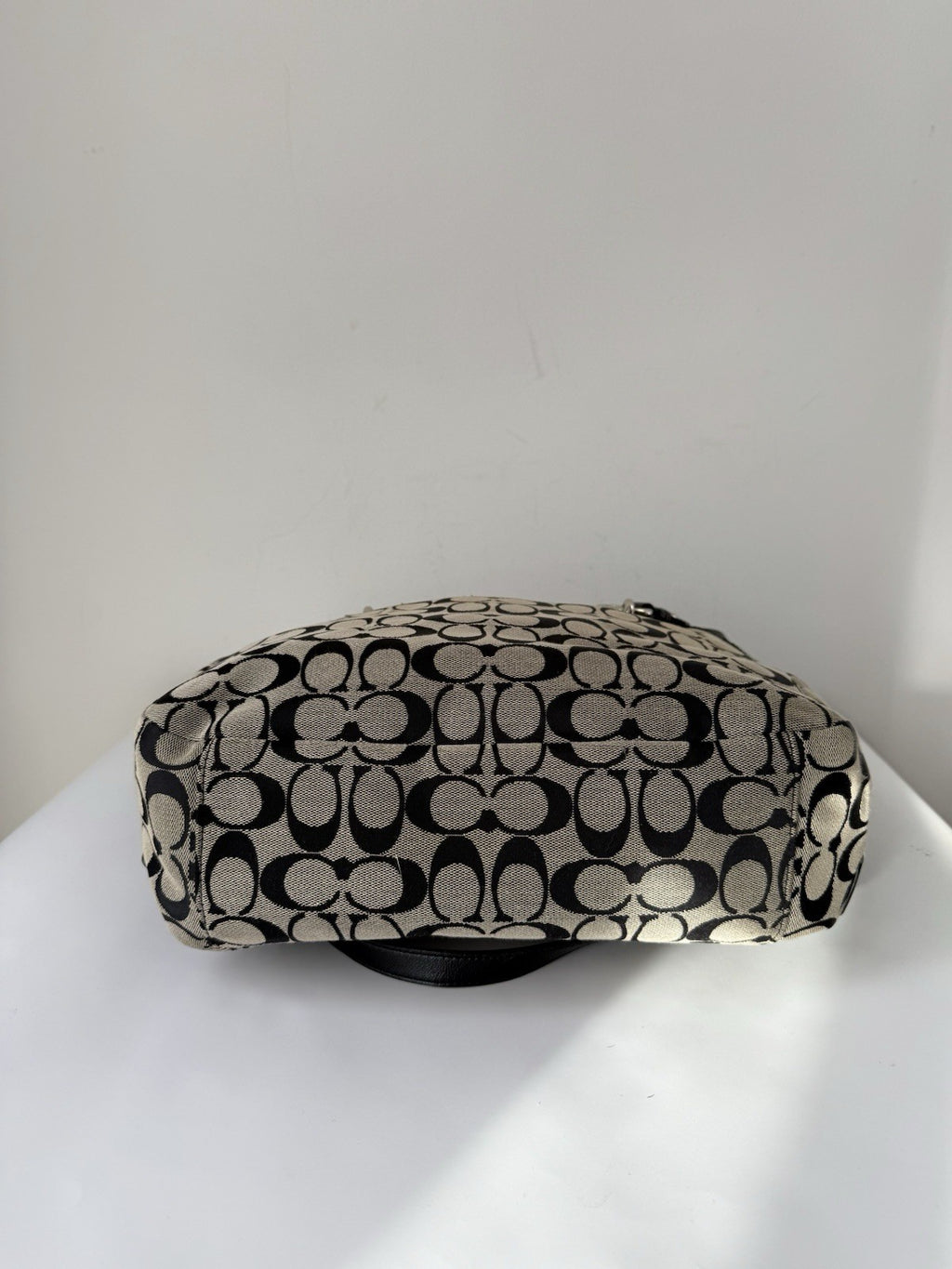 Vintage Coach Gallery Tote Bag Black & Grey Signature Handbag 00s Y2K