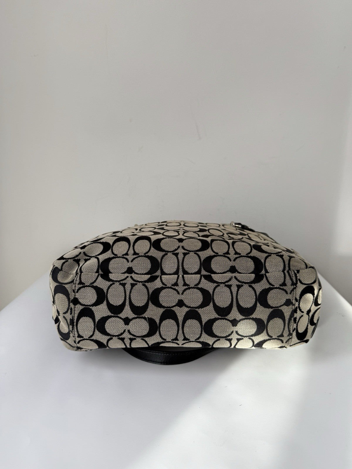 Vintage Coach Gallery Tote Bag Black & Grey Signature Handbag 00s Y2K