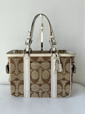 Vintage Coach Tote Bag Khaki/Beige Signature Coach Handbag 00s Y2K