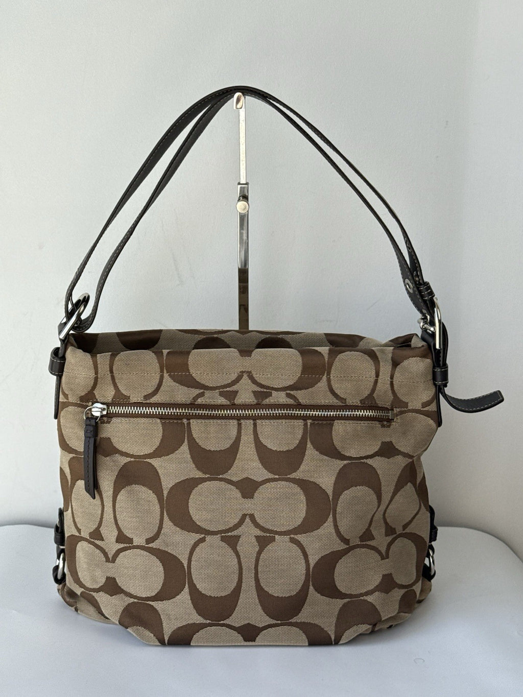 Vintage Coach Hobo Bag Brown & Beige Signature Crossbody Bag 00s Y2K