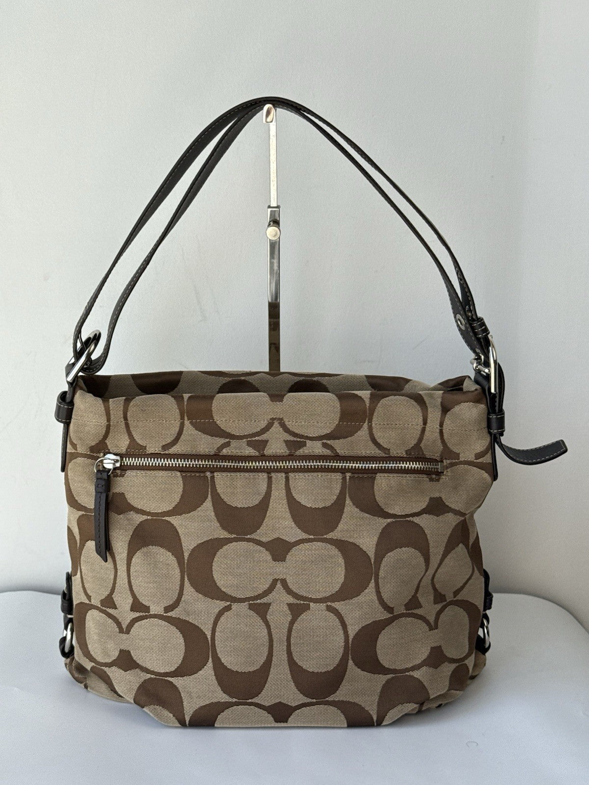 Vintage Coach Hobo Bag Brown & Beige Signature Crossbody Bag 00s Y2K