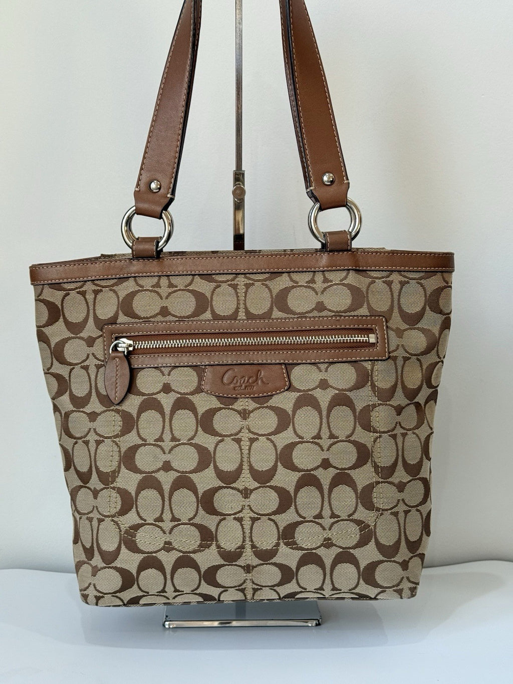 Vintage Coach Bag Brown & Tan Penelope Signature Tote Bag 00s Y2K Handbag