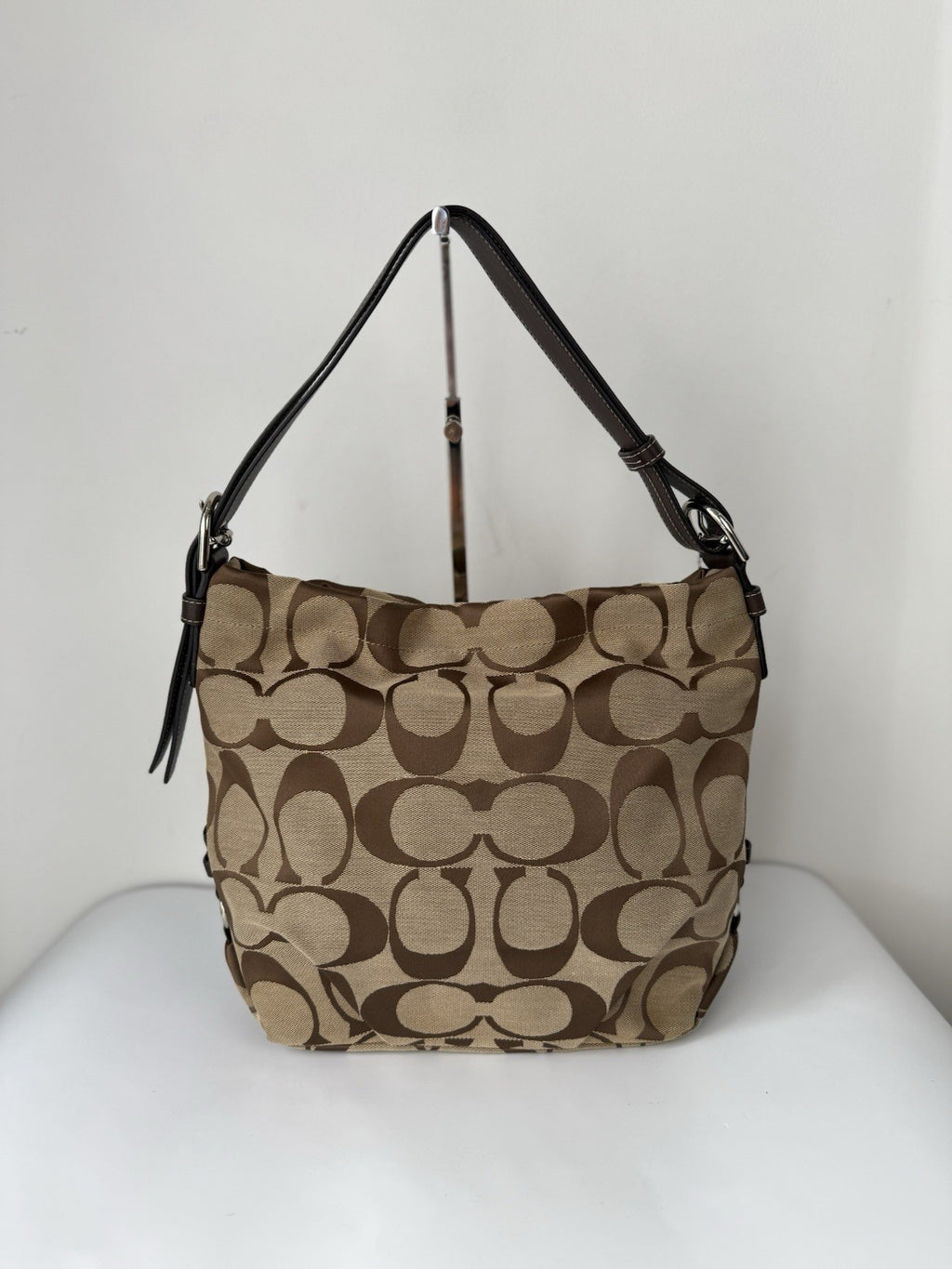 Vintage Coach Bag Brown & Beige Signature Crossbody Bag 00s Y2K Shoulder Bag