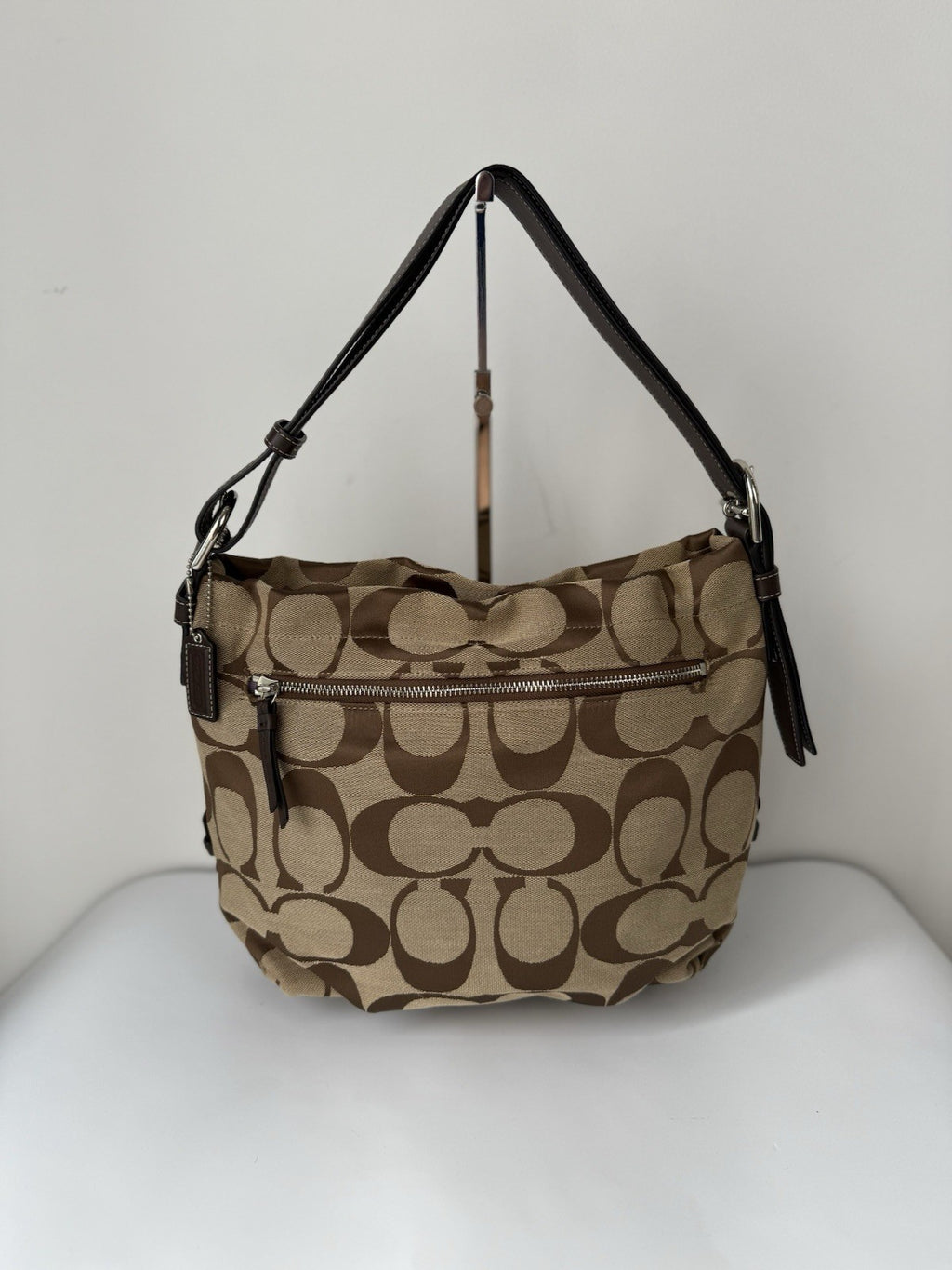 Vintage Coach Bag Brown & Beige Signature Crossbody Bag 00s Y2K Shoulder Bag