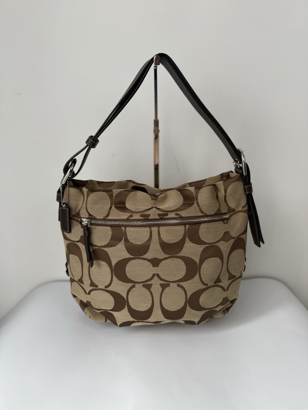 Vintage Coach Bag Brown & Beige Signature Crossbody Bag 00s Y2K Shoulder Bag