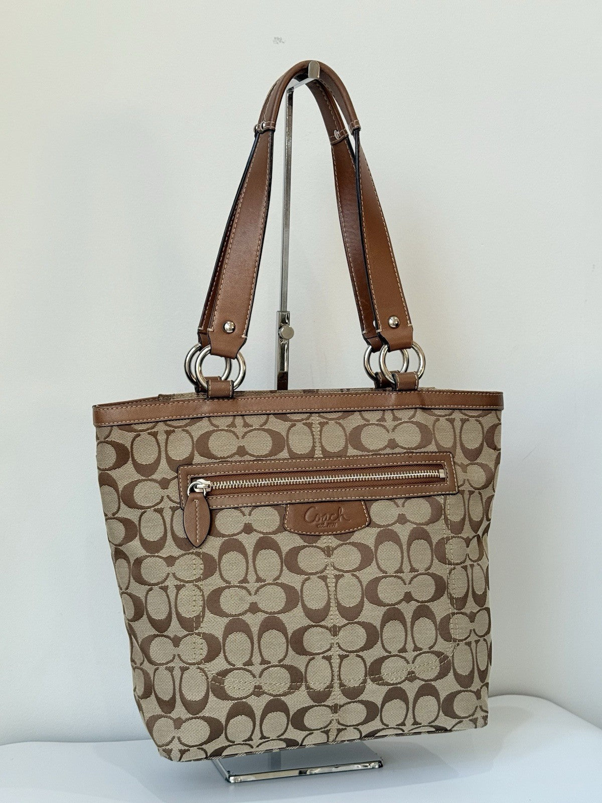 Vintage Coach Bag Brown & Tan Penelope Signature Tote Bag 00s Y2K Handbag