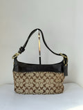 Vintage Coach Signature Shoulder Bag Beige & Gold 00s Y2K Crossbody Bag