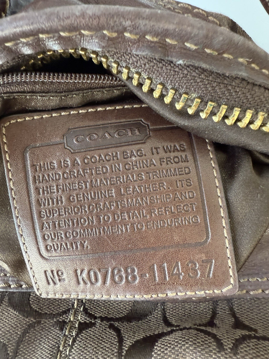 Vintage Coach Bleecker Brown Signature Bucket Bag 00s Y2K Shoulder Bag