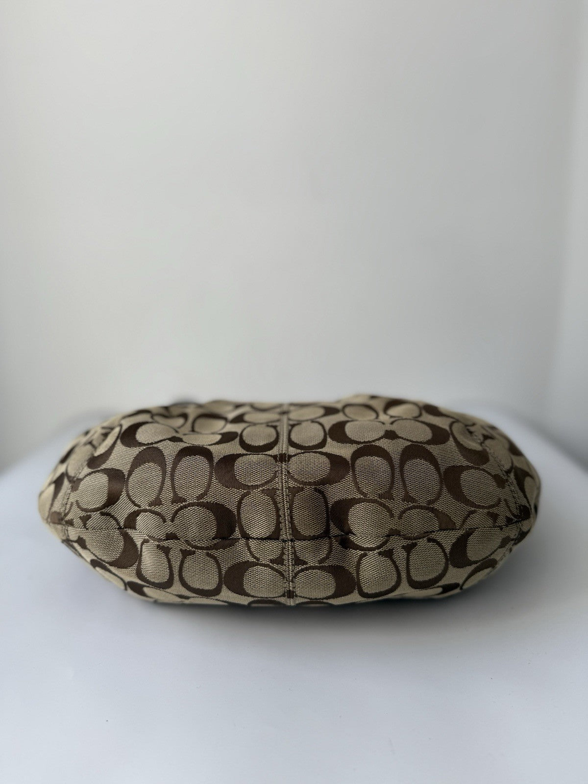 Vintage Coach Soho Pleated Bag Brown Signature Coach Hobo Bag  00s Y2K