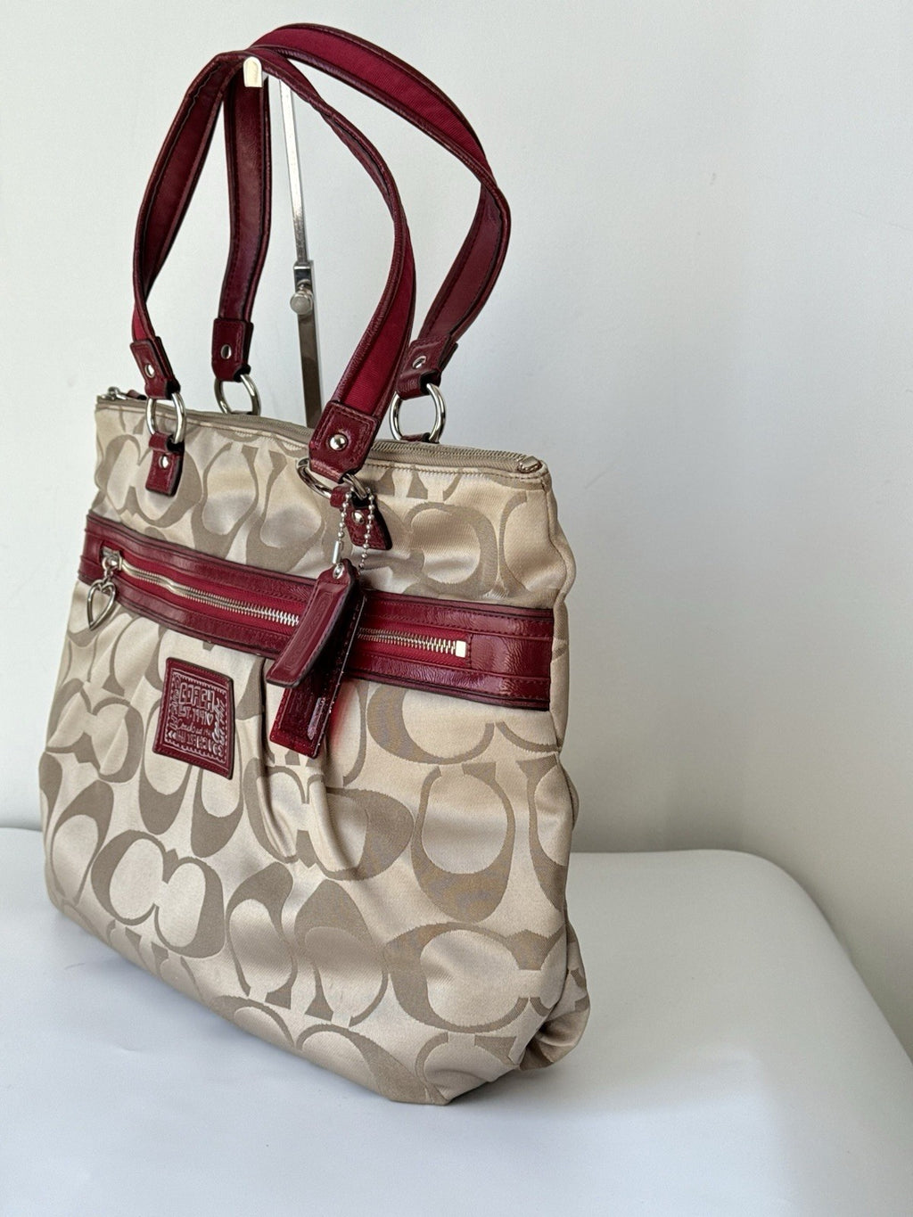 Vintage Coach Poppy Signature Sateen Pocket Tote Bag 00s Y2K handbag