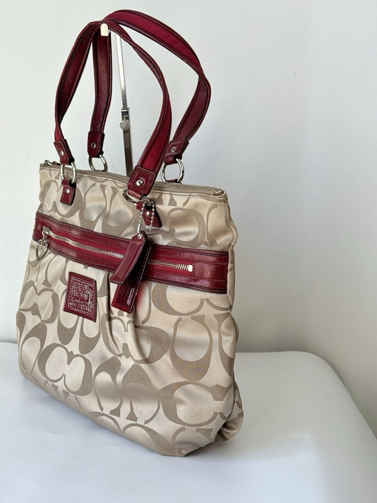 Vintage Coach Poppy Signature Sateen Pocket Tote Bag 00s Y2K handbag