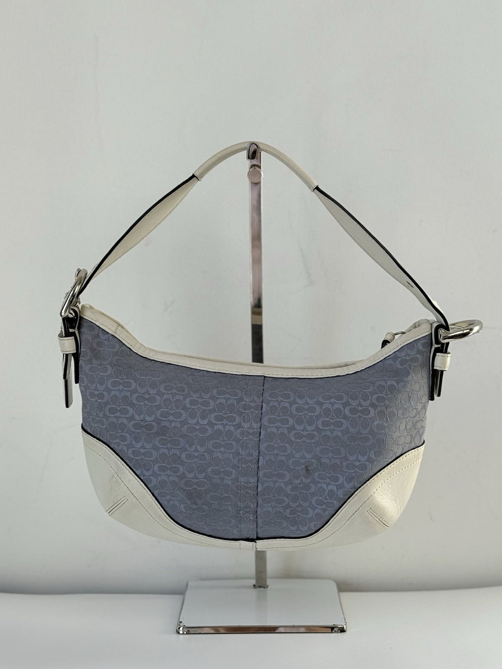 Vintage Coach Hobo Bag Blue Coach Signature Canvas Bag 00s Y2K