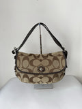 Vintage Coach Shoulder Bag Brown & Beige TurnLock Signature Crossbody Bag Y2K