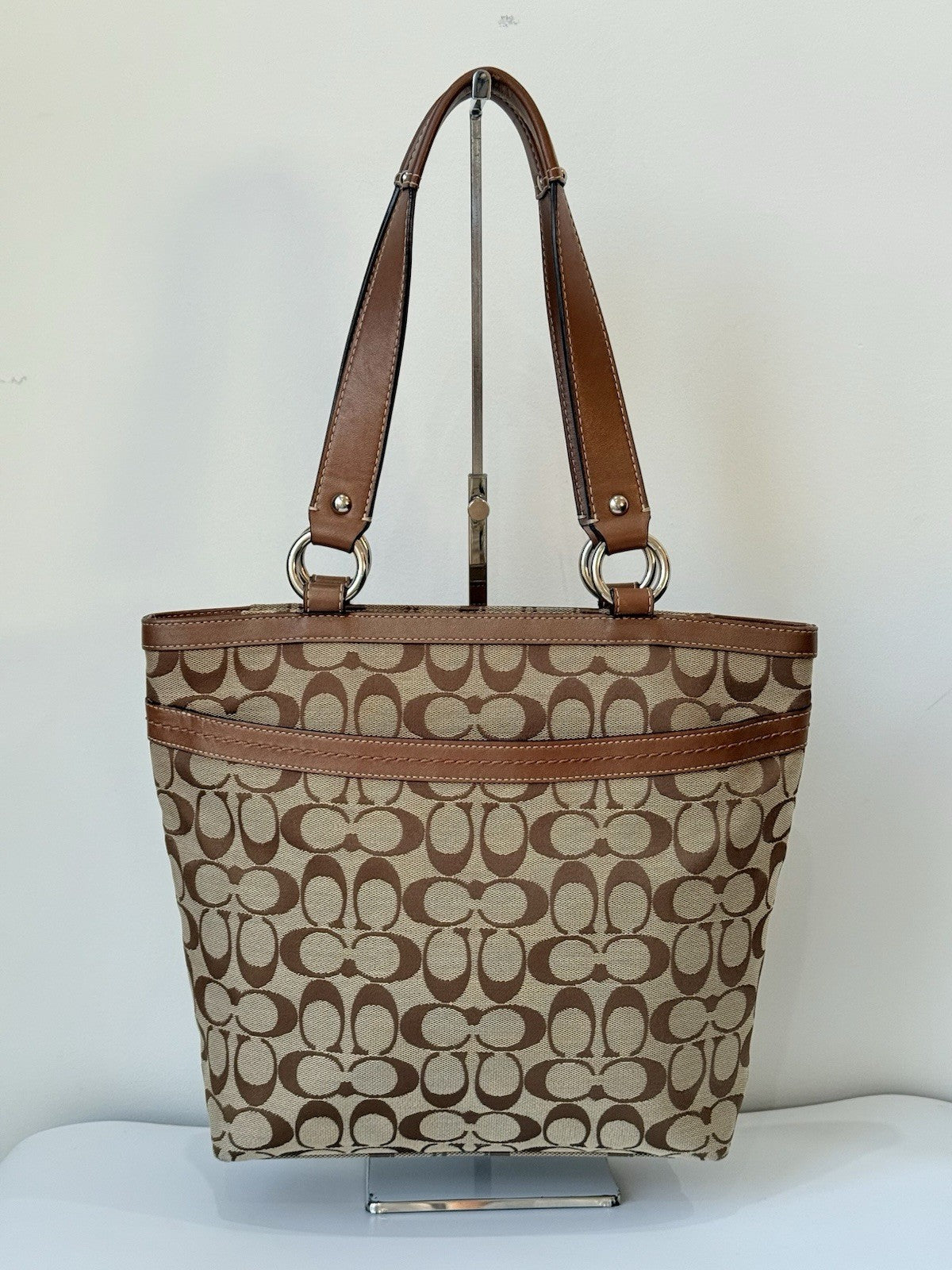 Vintage Coach Bag Brown & Tan Penelope Signature Tote Bag 00s Y2K Handbag