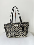 Vintage Coach Gallery Tote Bag Black & Grey Signature Handbag 00s Y2K