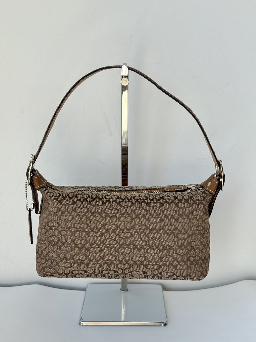 Vintage Coach East West Bag Tan & Beige  Coach Signature Handbag 00s Y2K