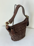 Vintage Coach Bleecker Brown Signature Bucket Bag 00s Y2K Shoulder Bag