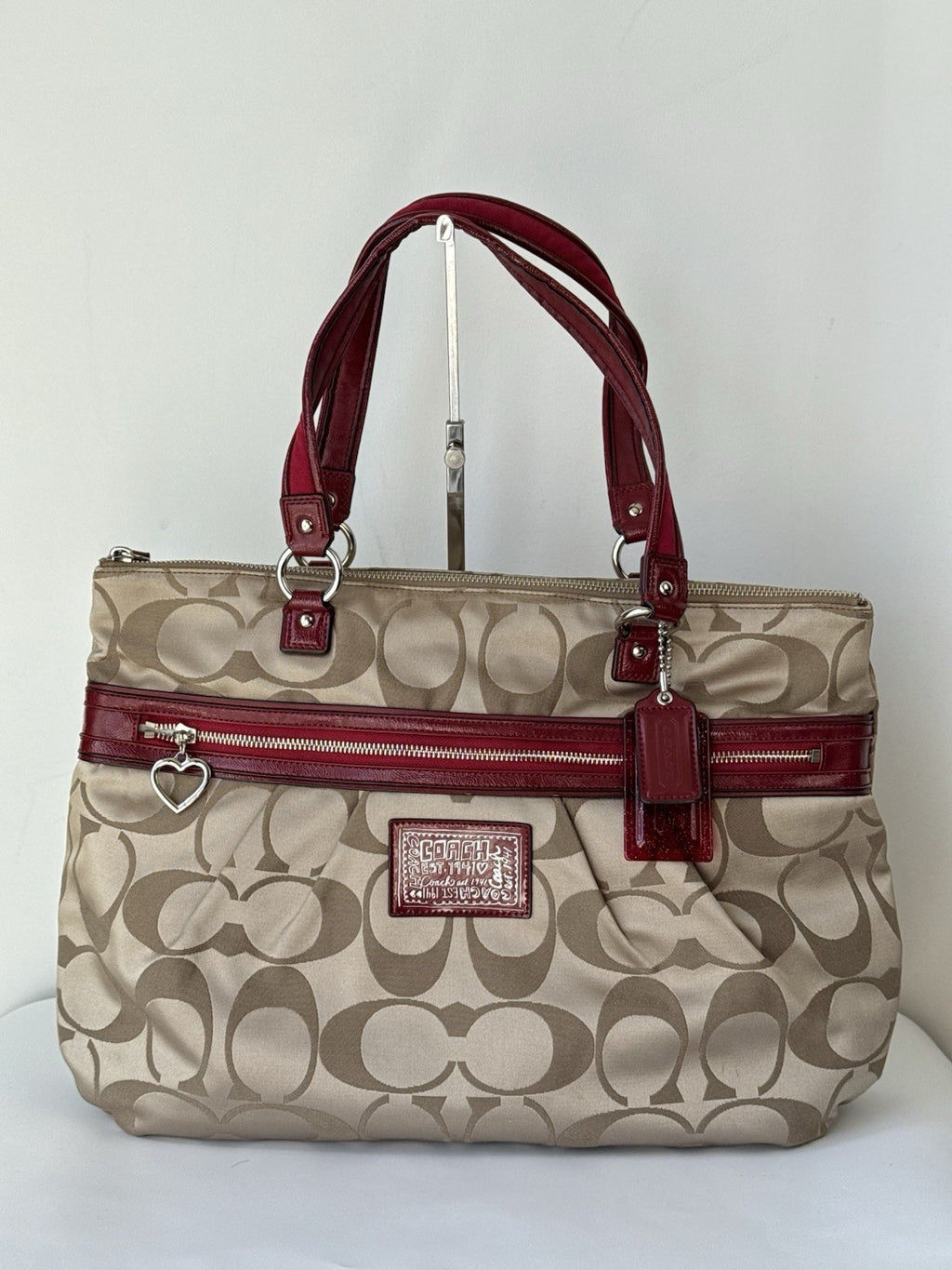 Vintage Coach Poppy Signature Sateen Pocket Tote Bag 00s Y2K handbag