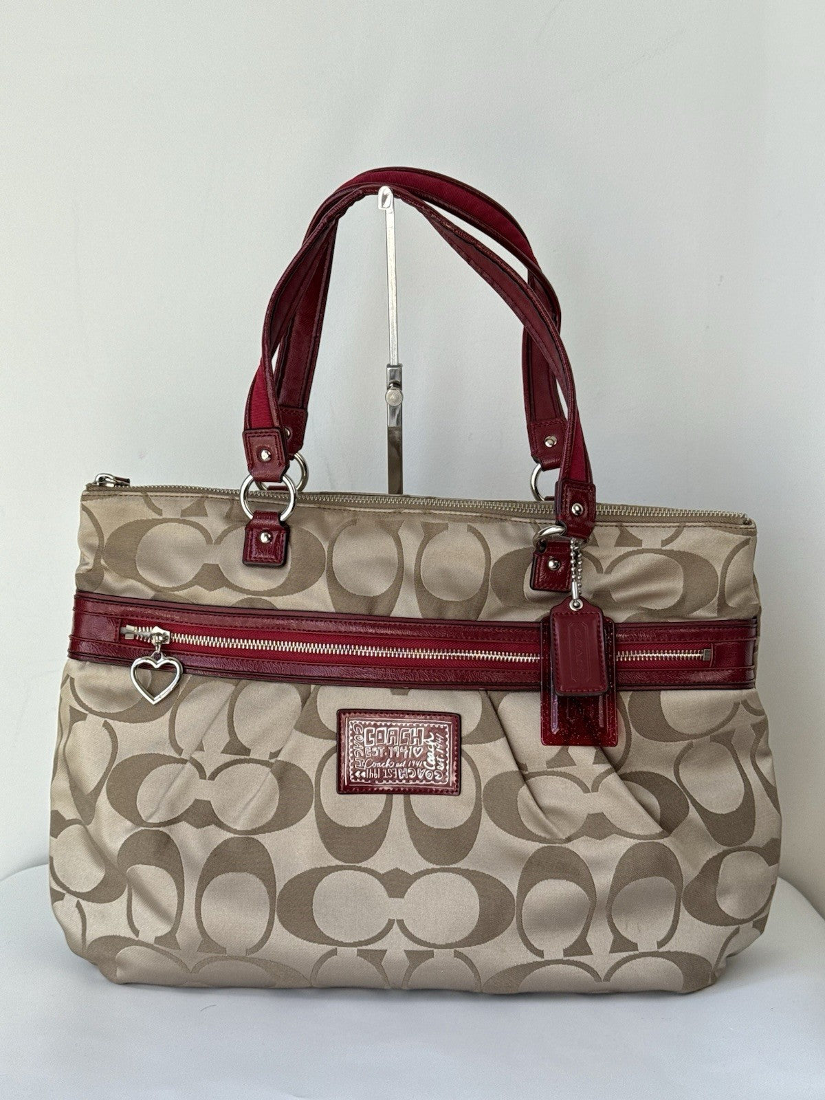 Vintage Coach Poppy Signature Sateen Pocket Tote Bag 00s Y2K handbag