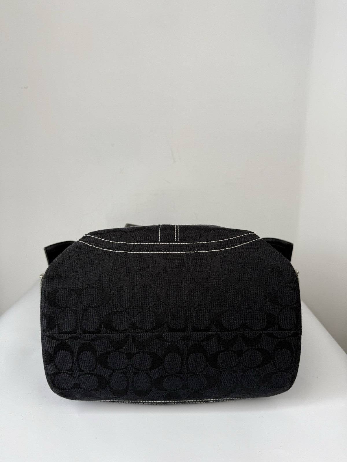 Vintage Coach Carryall Tote Bag Black Signature Handbag 00s Y2K Bag