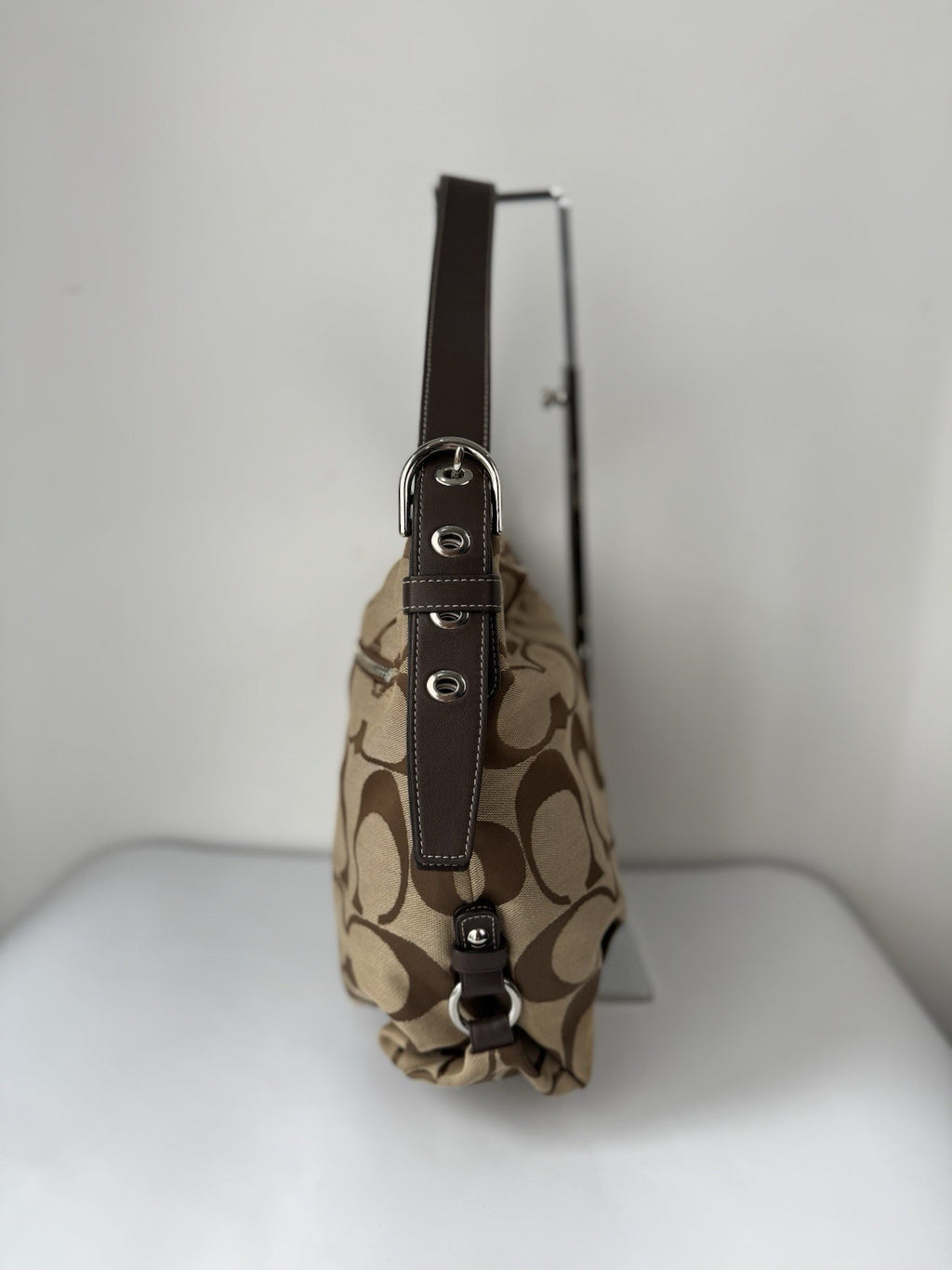 Vintage Coach Bag Brown & Beige Signature Crossbody Bag 00s Y2K Shoulder Bag