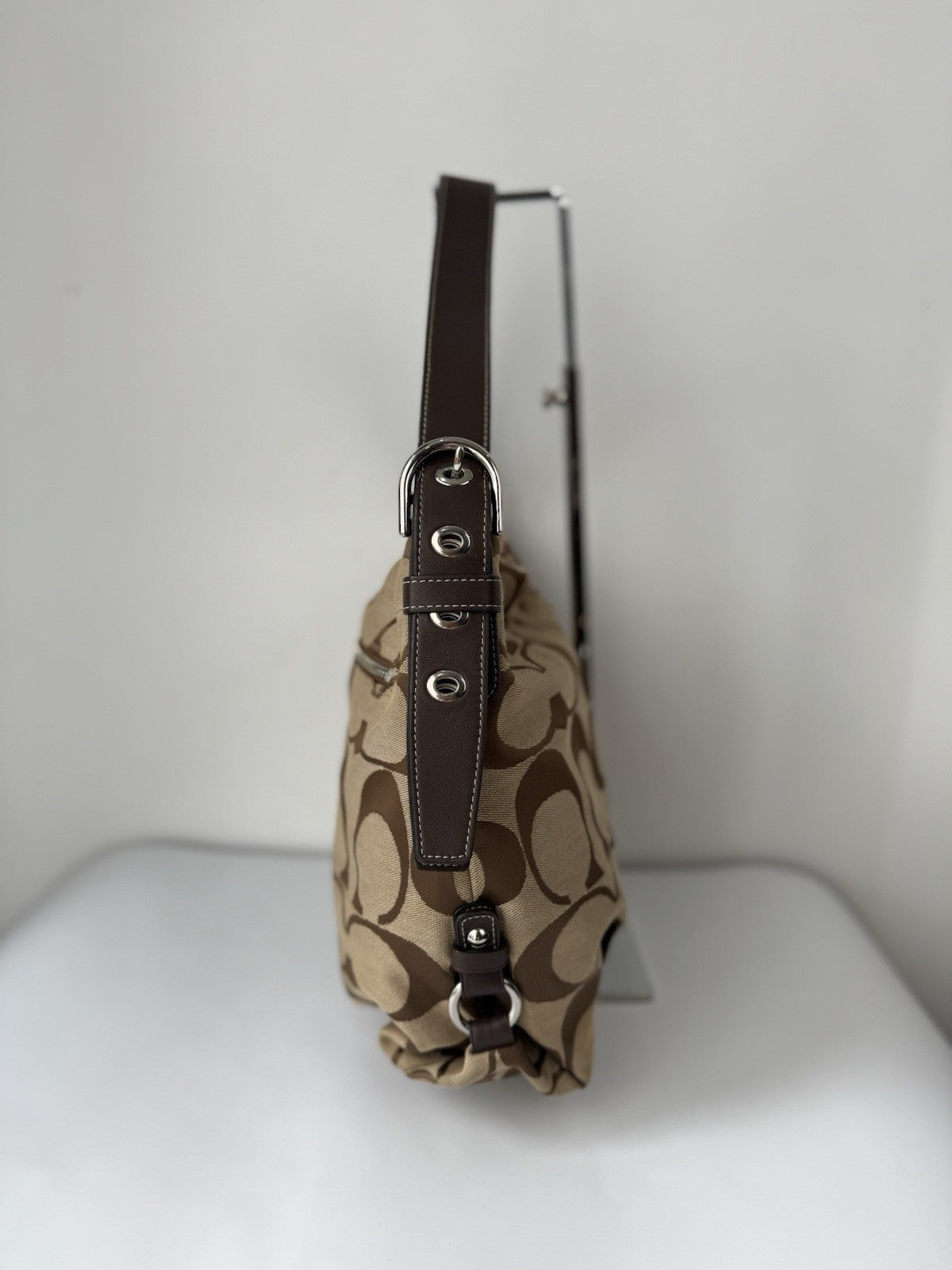 Vintage Coach Bag Brown & Beige Signature Crossbody Bag 00s Y2K Shoulder Bag