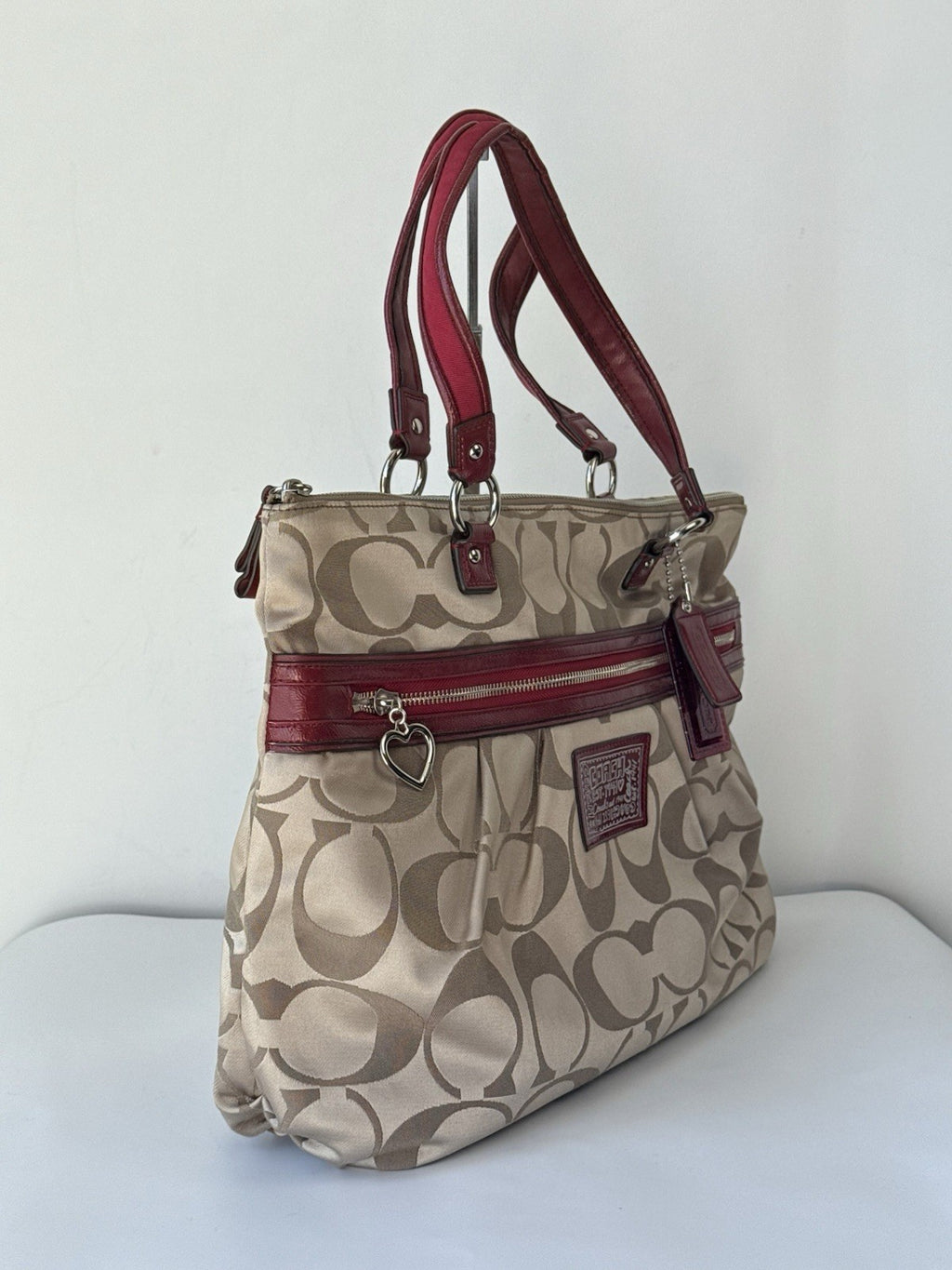 Vintage Coach Poppy Signature Sateen Pocket Tote Bag 00s Y2K handbag
