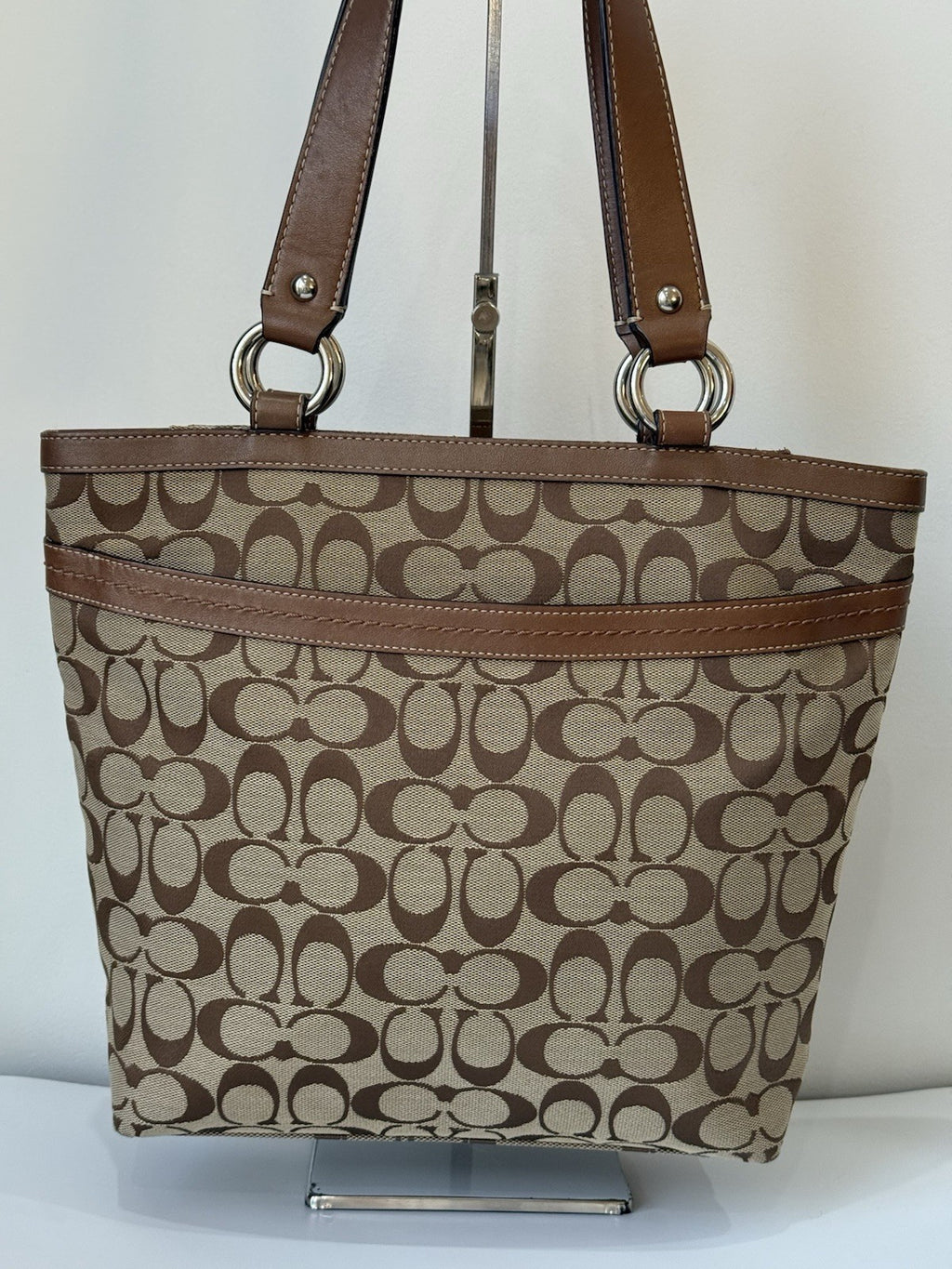 Vintage Coach Bag Brown & Tan Penelope Signature Tote Bag 00s Y2K Handbag