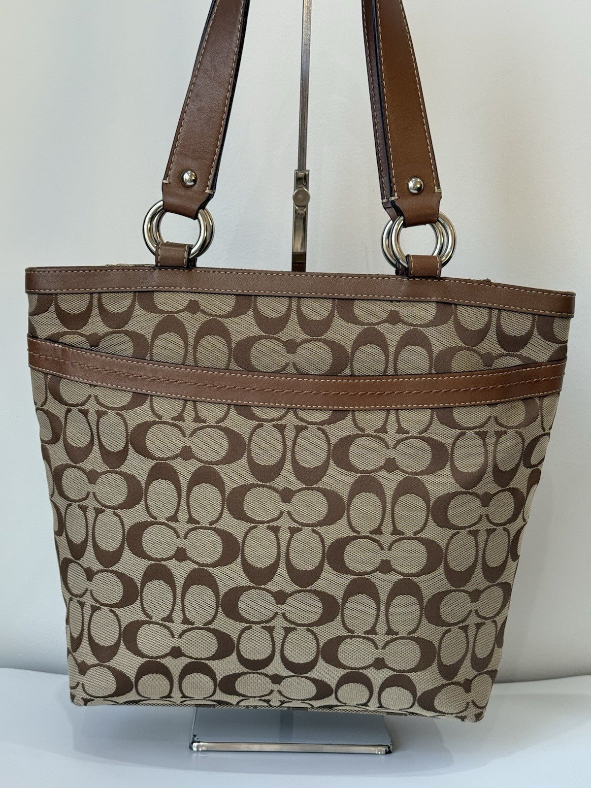 Vintage Coach Bag Brown & Tan Penelope Signature Tote Bag 00s Y2K Handbag