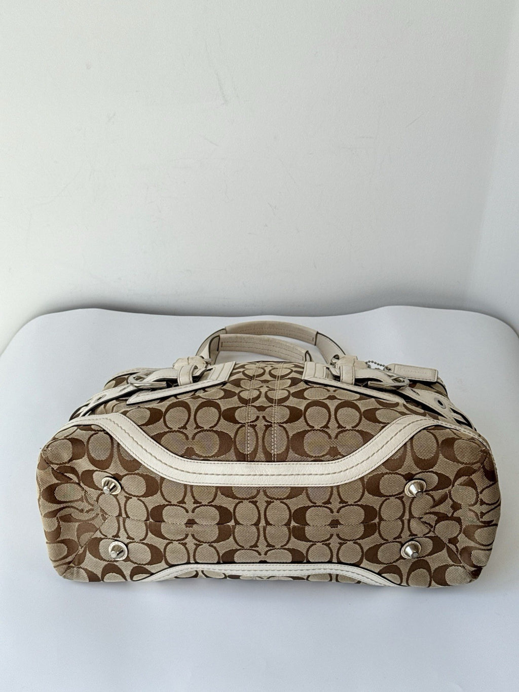 Vintage Coach Soho Bag Beige & Brown Signature Coach Handbag 00s Y2K