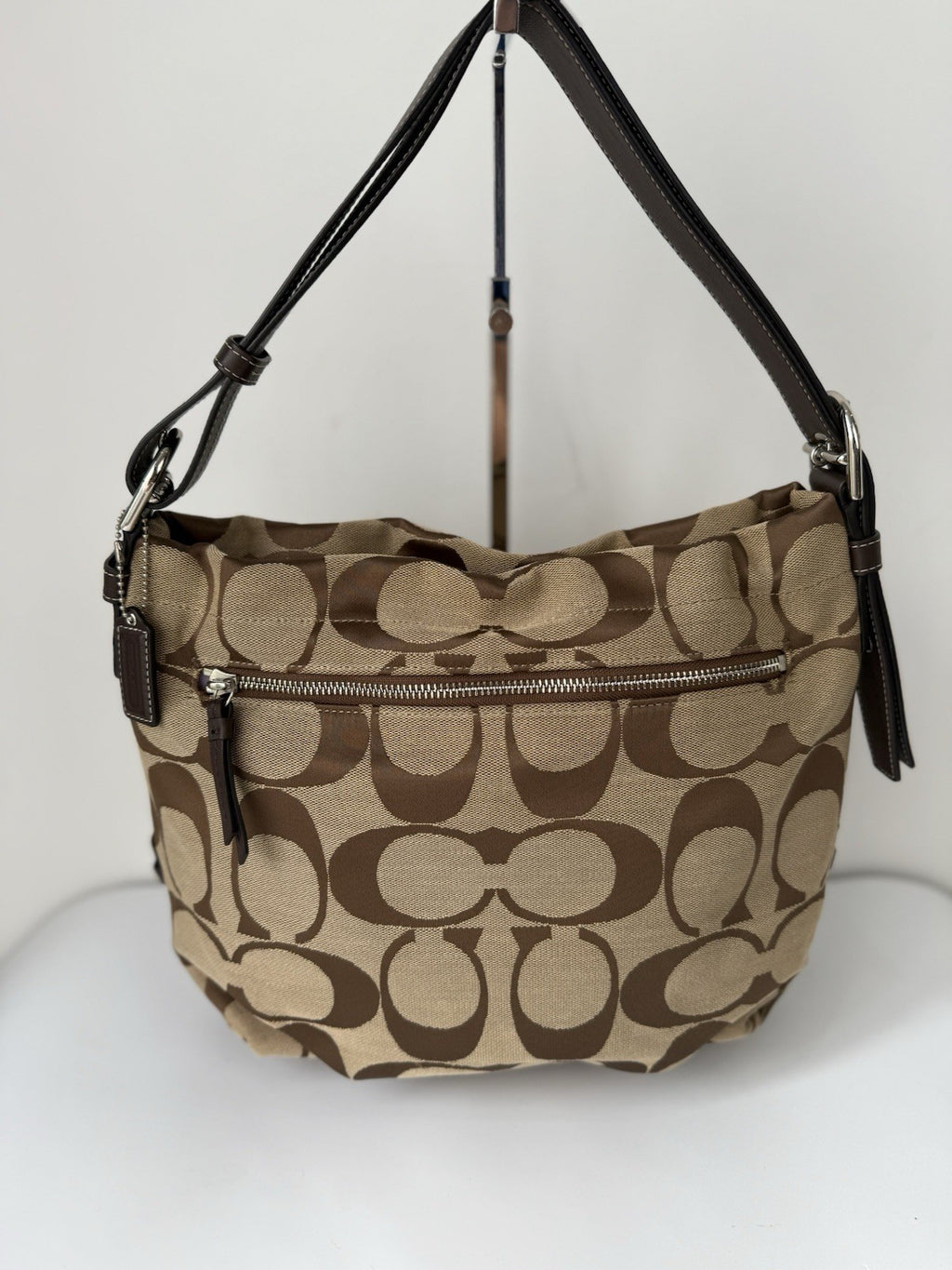 Vintage Coach Bag Brown & Beige Signature Crossbody Bag 00s Y2K Shoulder Bag