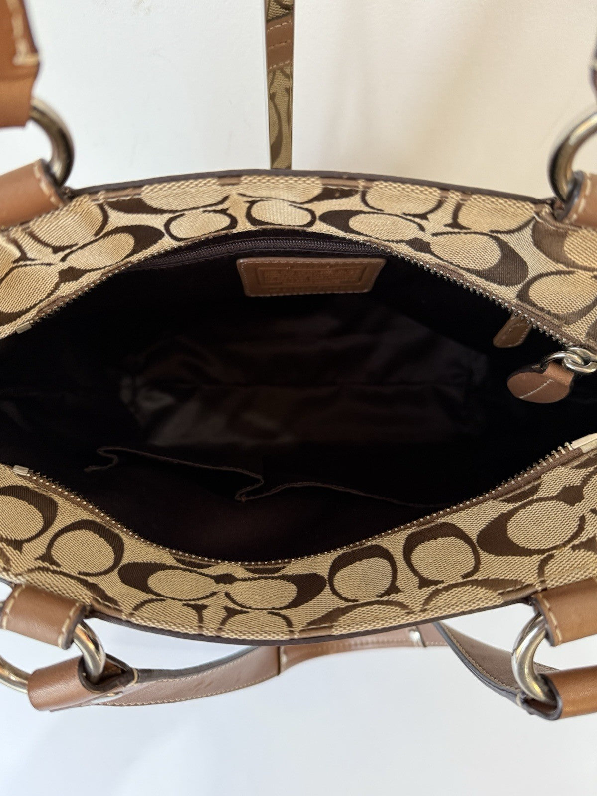 Vintage Coach Bag Brown & Tan Penelope Signature Tote Bag 00s Y2K Handbag