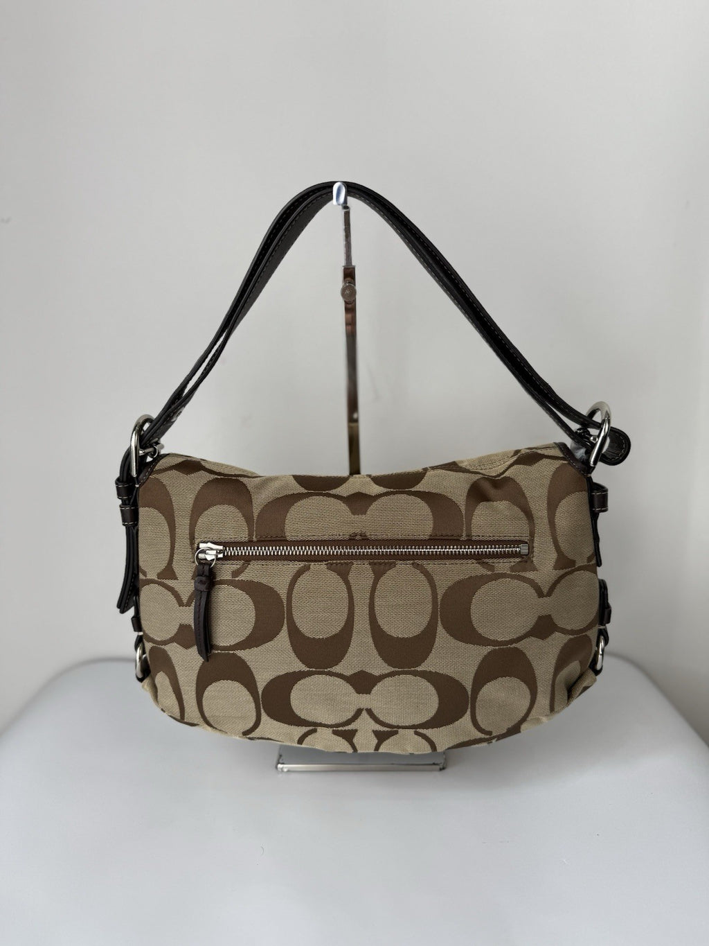 Vintage Coach Shoulder Bag Brown & Beige TurnLock Signature Crossbody Bag Y2K